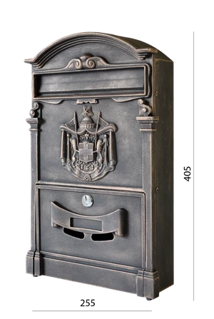 Schránka poštová, 255 x 405 x 90 mm, medená patina - slide 1