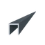 U profil 20,5 x 22 x 6000 mm, hliník, lak so štruktúrou RAL 7016