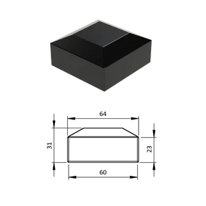 Vonkajšia krytka 60 x 60 mm, plastová PE - slide 0