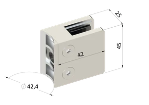 Svorka skla/plechu na trubku ø 42,4 mm, brúsená AISI 304 - slide 1