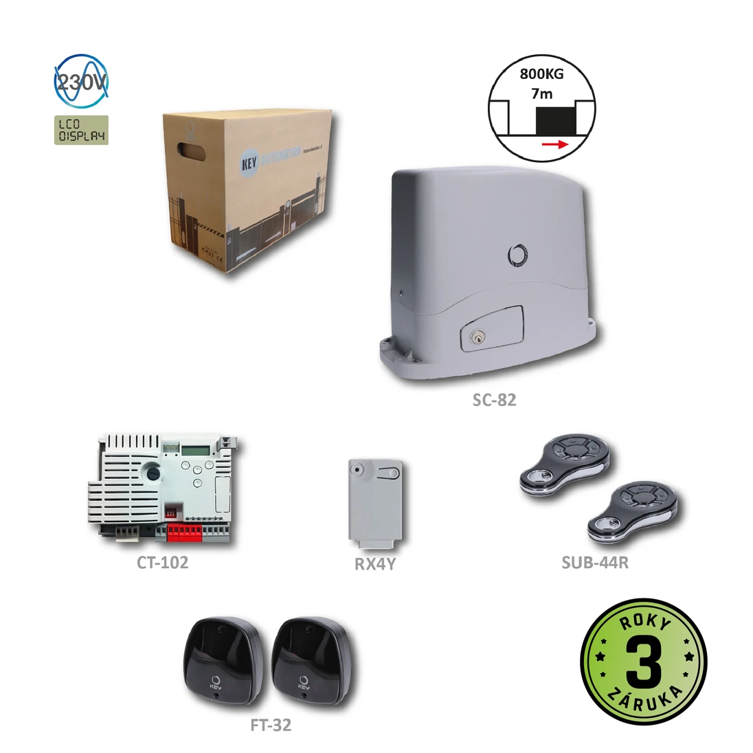 UKONČENA VÝROBA! TURBOKIT80 pro posuvné brány do 800kg