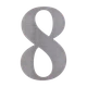 Číslo domové 8, s 3M páskou, brúsená nerez AISI 304