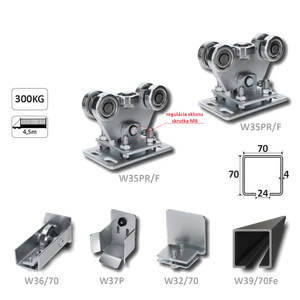 Samonos do 300 kg, profil 70 x 70 x 6000 mm, Fe - slide 1