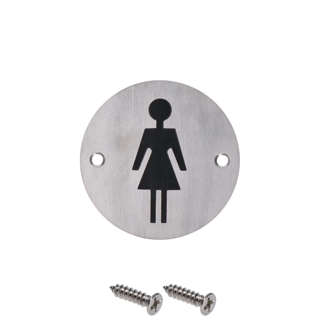 Piktogram `Dámy`, kulatý, broušená nerez AISI304