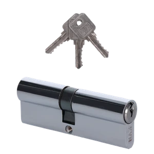 Cylindrická vložka EURO 40/45mm, niklová, 3 klíče, šroub M5x65mm - slide 1