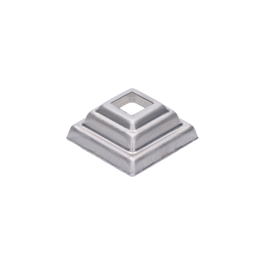 Krytka plechová 44 x 44 x 20 mm, diera 14 x 14 mm, výlisok