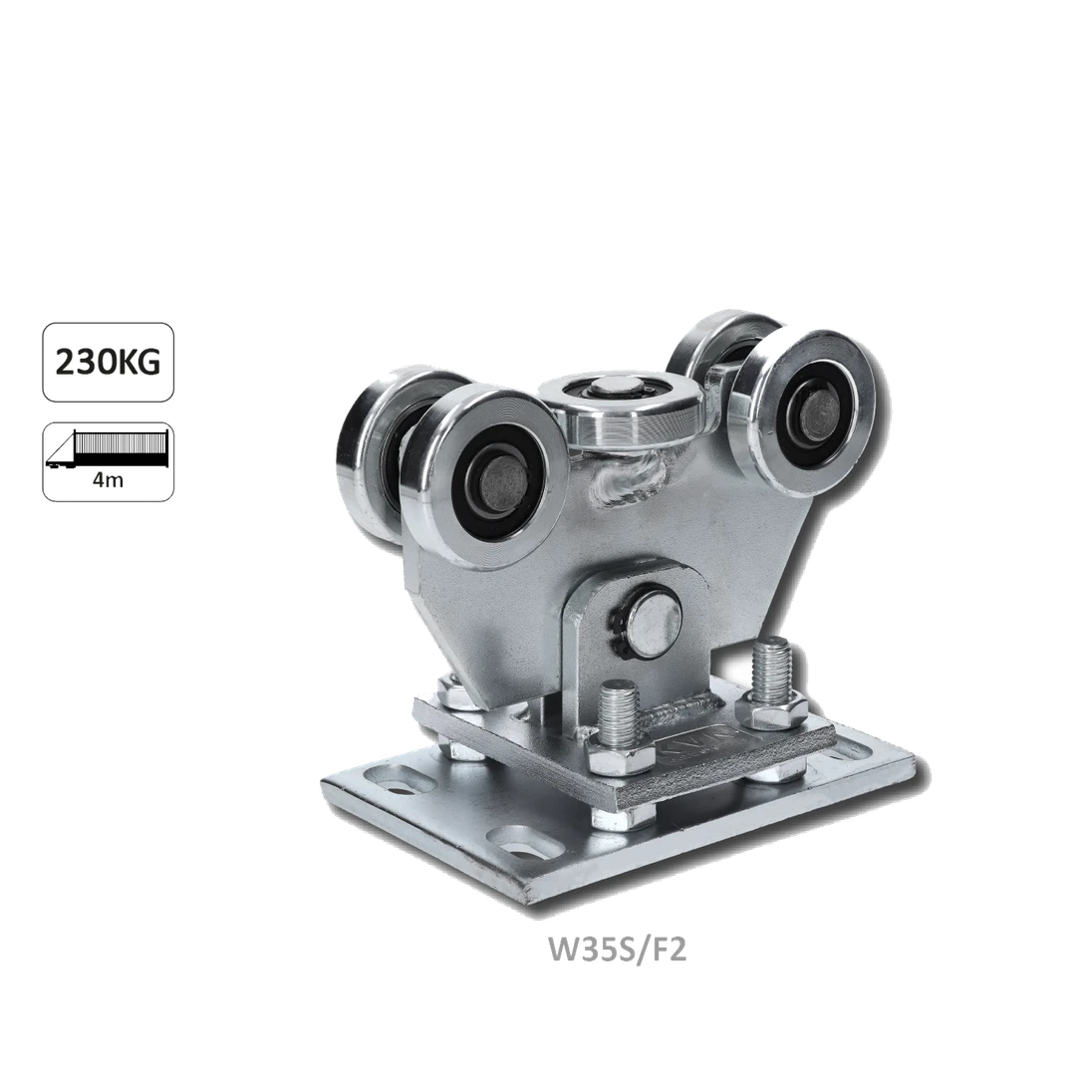 Vozík do 230 kg, nastaviteľný, profil 60 x 60 mm, pozink