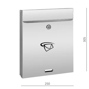 Schránka poštová, max. formát listu A4, leštená AISI 304 - slide 1