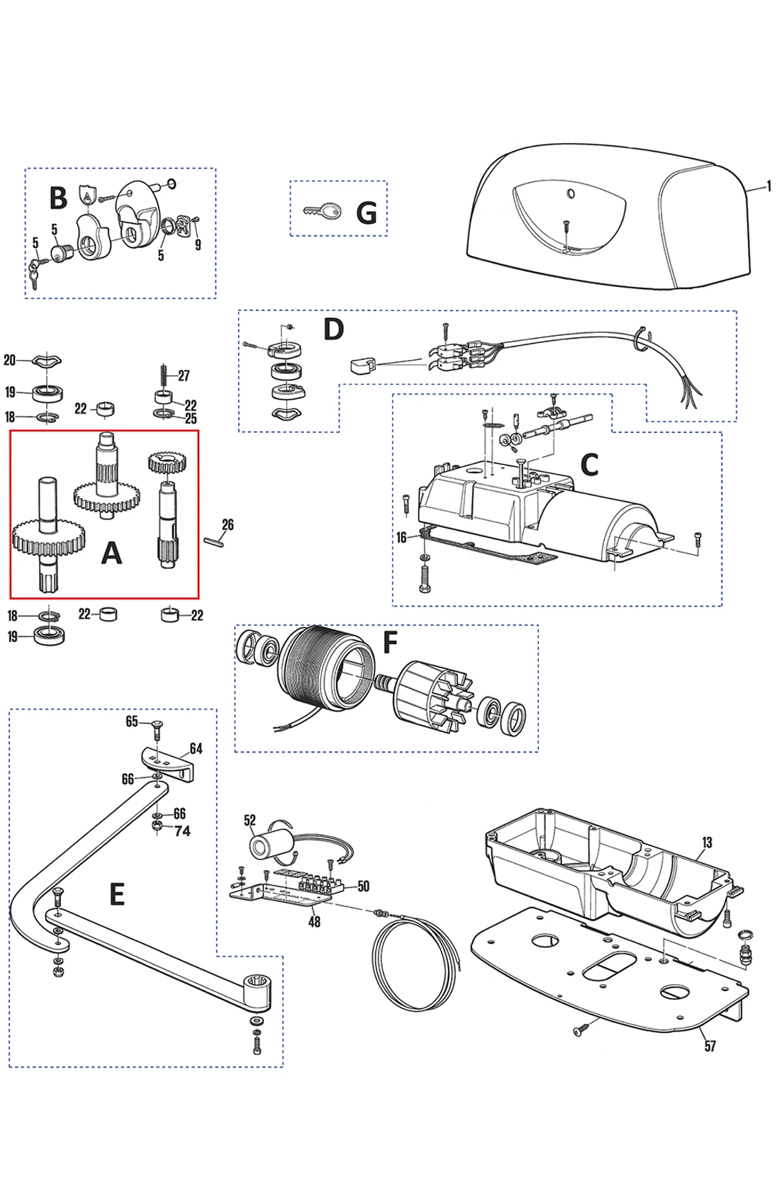 Sada hlavných prevodov HYPPO 220V PMDKI2.4610 pre HY7005, HY7100