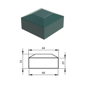 Vonkajšia krytka 60 x 60 mm, plastová PE - slide 0