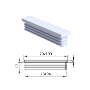 Krytka plastová 20 x 100 mm, biela - slide 0