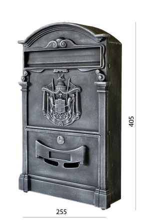 Schránka poštová, 255 x 405 x 90 mm, strieborná patina - slide 0