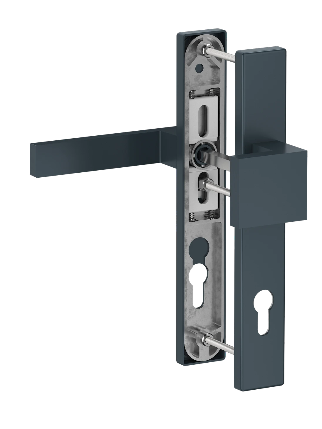 Hliníkový set so štítom kľučka/guľa, RAL 7016 matná