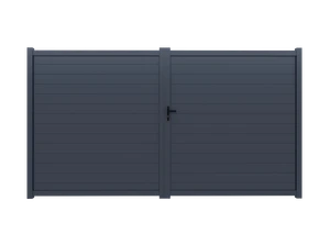 Křídlová brána, hliníková, šířkově nastavitelná, 4000 x 1788 mm - slide 0