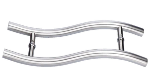 Madlo na dvere, L = 475 mm, sklo 8 - 12 mm, brúsená AISI 304 - slide 0