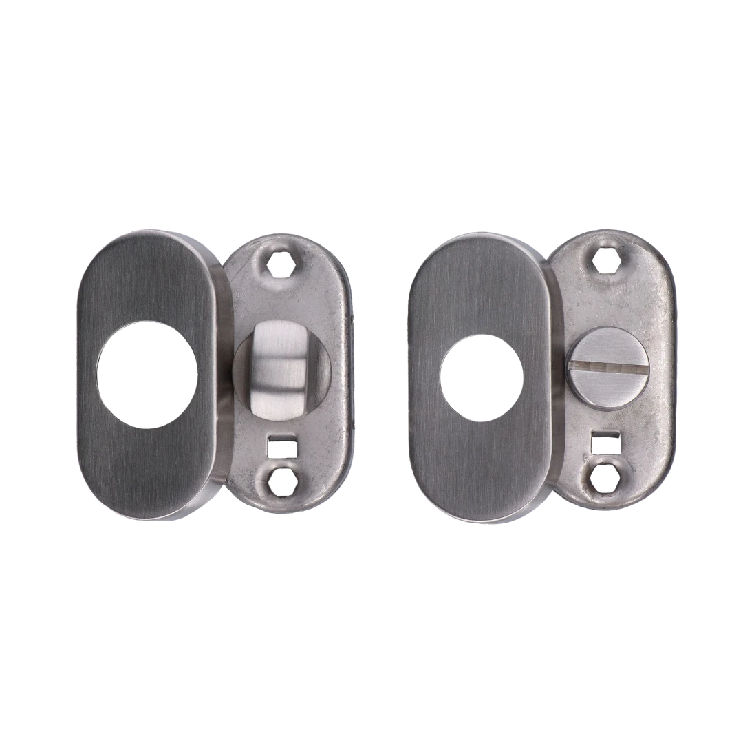 Oválna uzamykacia rozeta s páčkou, brúsená AISI 304