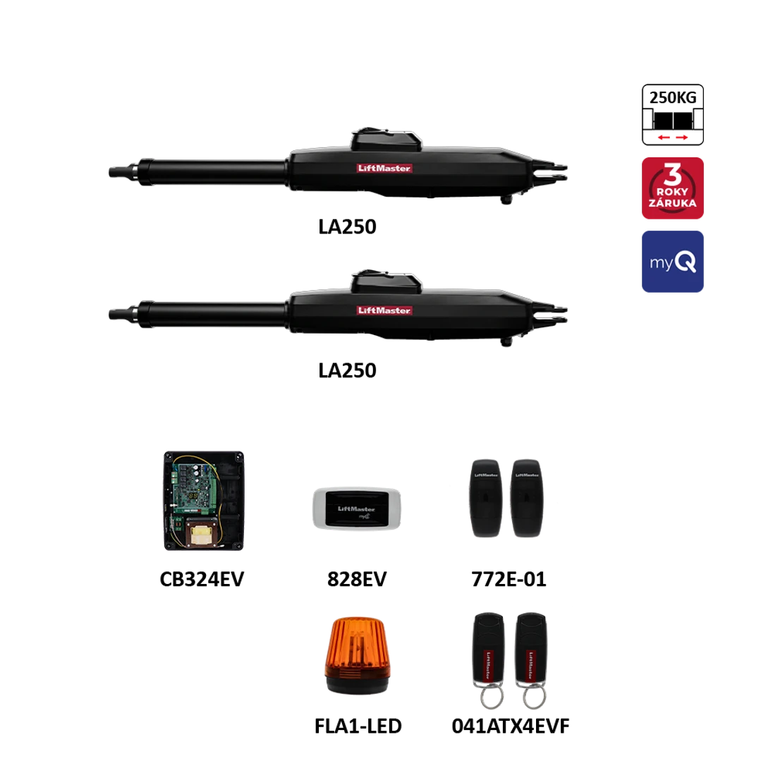 Liftmaster sada pre dvojkrídlovú bránu do 2,5 m/krídlo s myQ