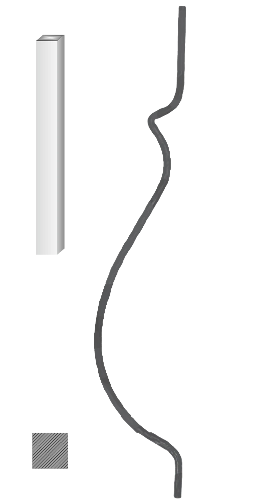 Tyč 12 x 12 mm, 900 x 160 mm