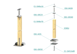 Dřevěný sloup, vrchní kotvení, bez výplně - slide 1