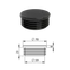Vnútorná krytka guľatá ø 70 mm, plastová, čierna