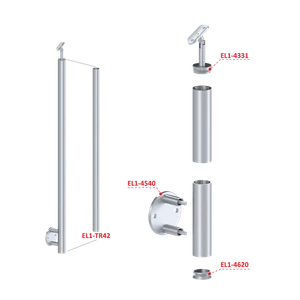 Nerezový sloup, boční kotvení, bez výplně - slide 2
