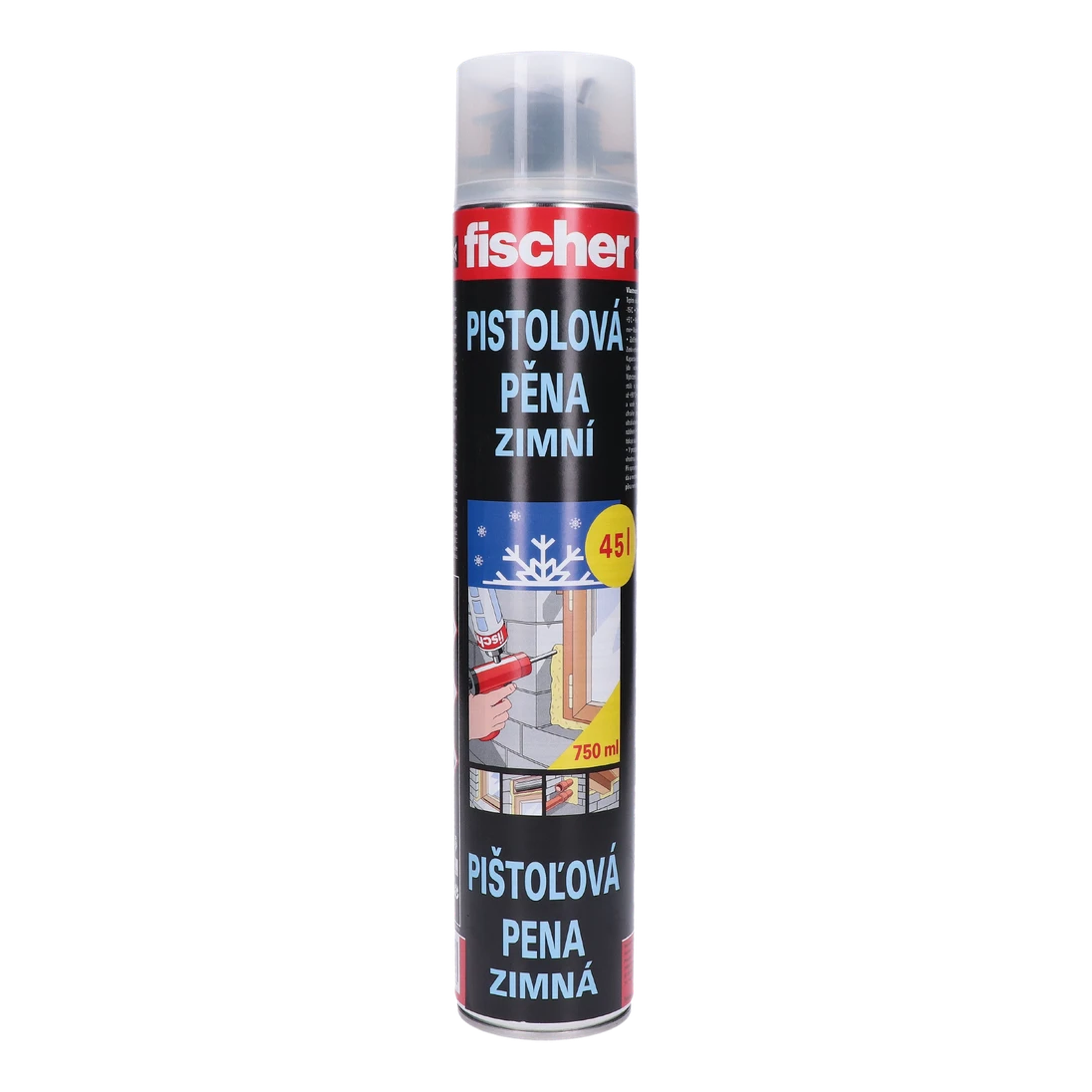 Montážní pěna zimní PUP 750 ml, nízkoexpanzní, výrobce Fischer, pistolová