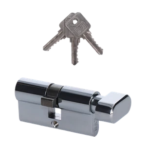 Cylindrická vložka EURO 30/30mm s kulkou, niklová, 3 klíče, šroub M5x65mm - slide 0