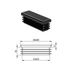 Krytka plastová 20 x 60 mm