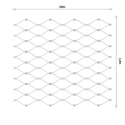 Lanková sieť, 1 x 10 m, oko 60 x 104 mm, ø 1,5 mm, AISI 316