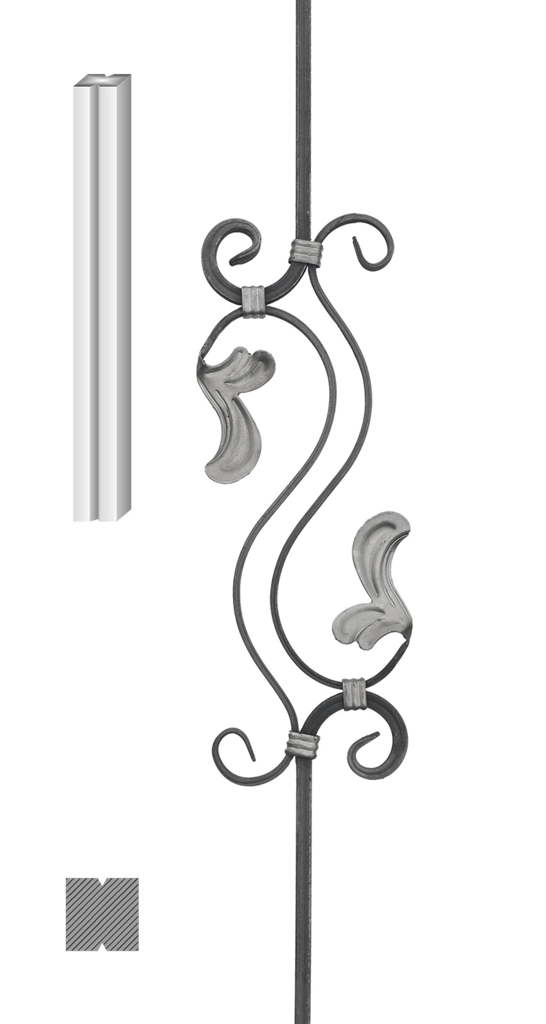 Tyč 12 x 12 x 960 mm, ornament 440 x 150 mm