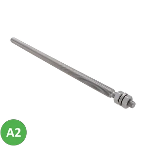 Nerezový závitový kolík, M14/M10, včetně matíc a podložek - slide 0