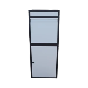 Box na balíky s přepadovou lištou, barva: černá/bílá - slide 0