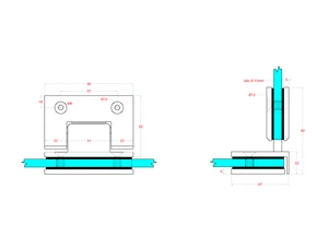 Záves medzi sklo a sklo 90°, sklo 8 - 10 mm, AISI 304 - slide 4