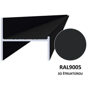 Hliníkový UT profil 50 x 44 x 6000 mm, štruktúra RAL 9005 - slide 0
