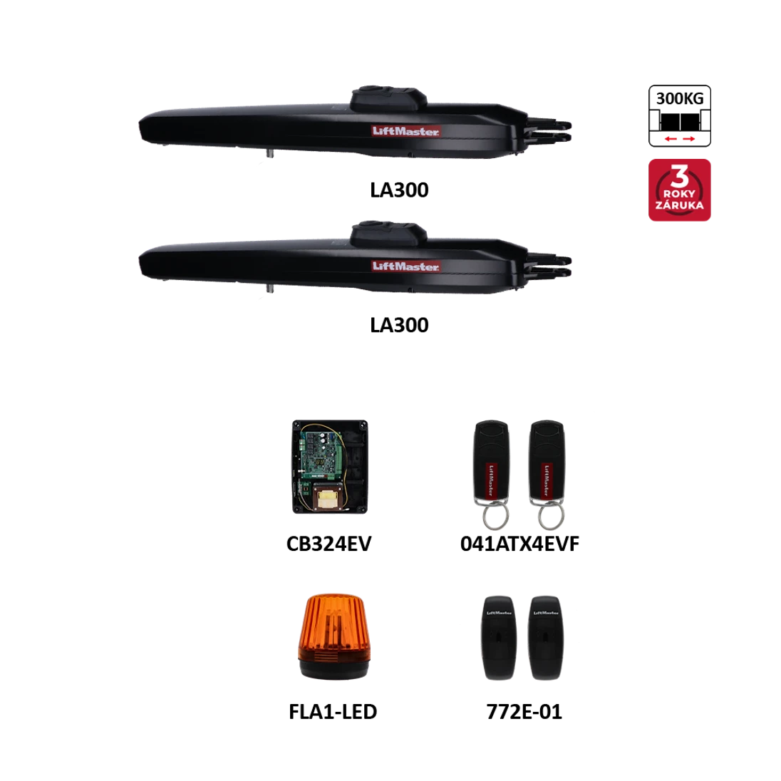 LiftMaster sada pre dvojkrídlovú bránu do 3 m/krídlo