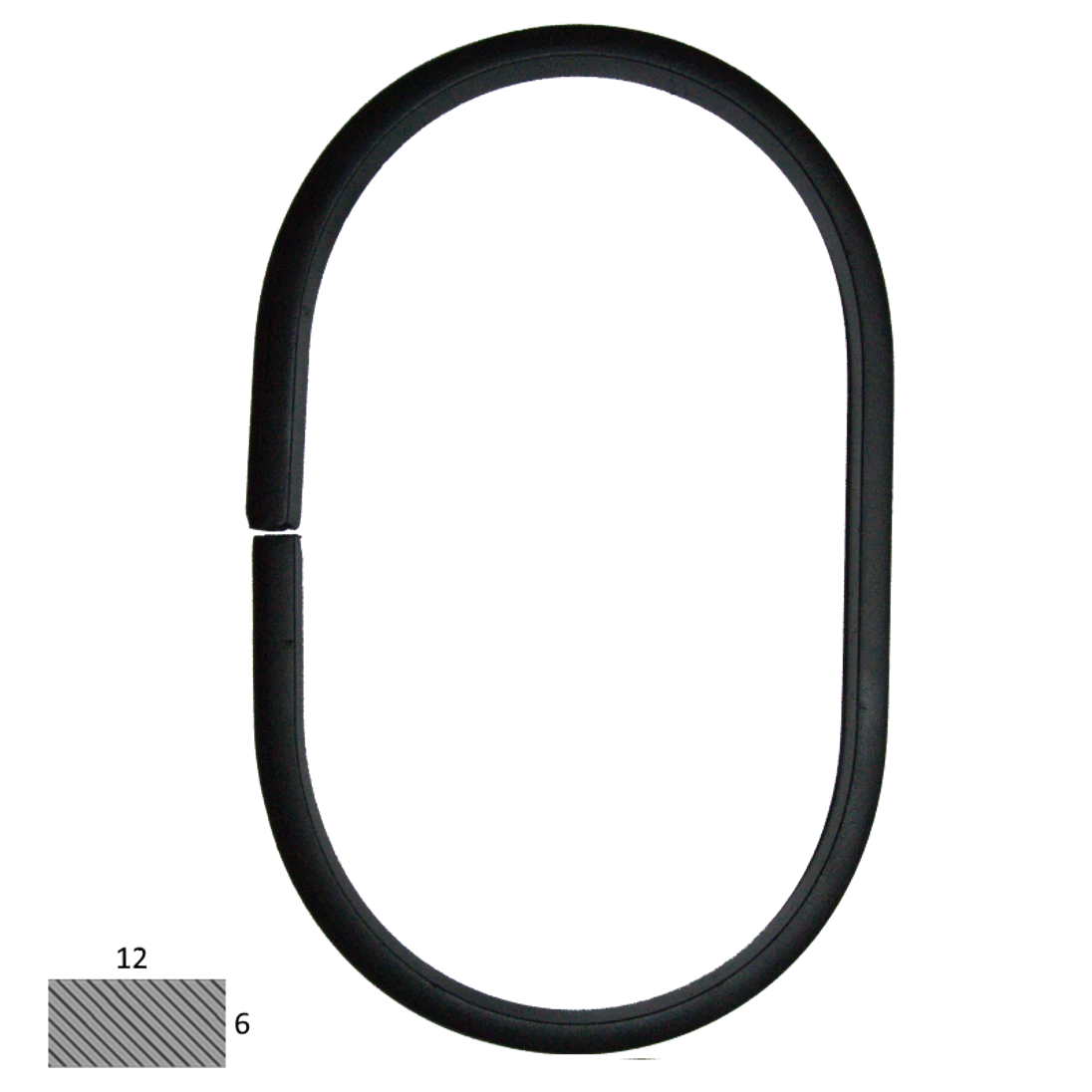 Ovál 120 x 200 mm, profil 12 x 6 mm