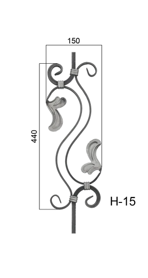 Tyč 12 x 12 x 960 mm, ornament 440 x 150 mm - slide 2