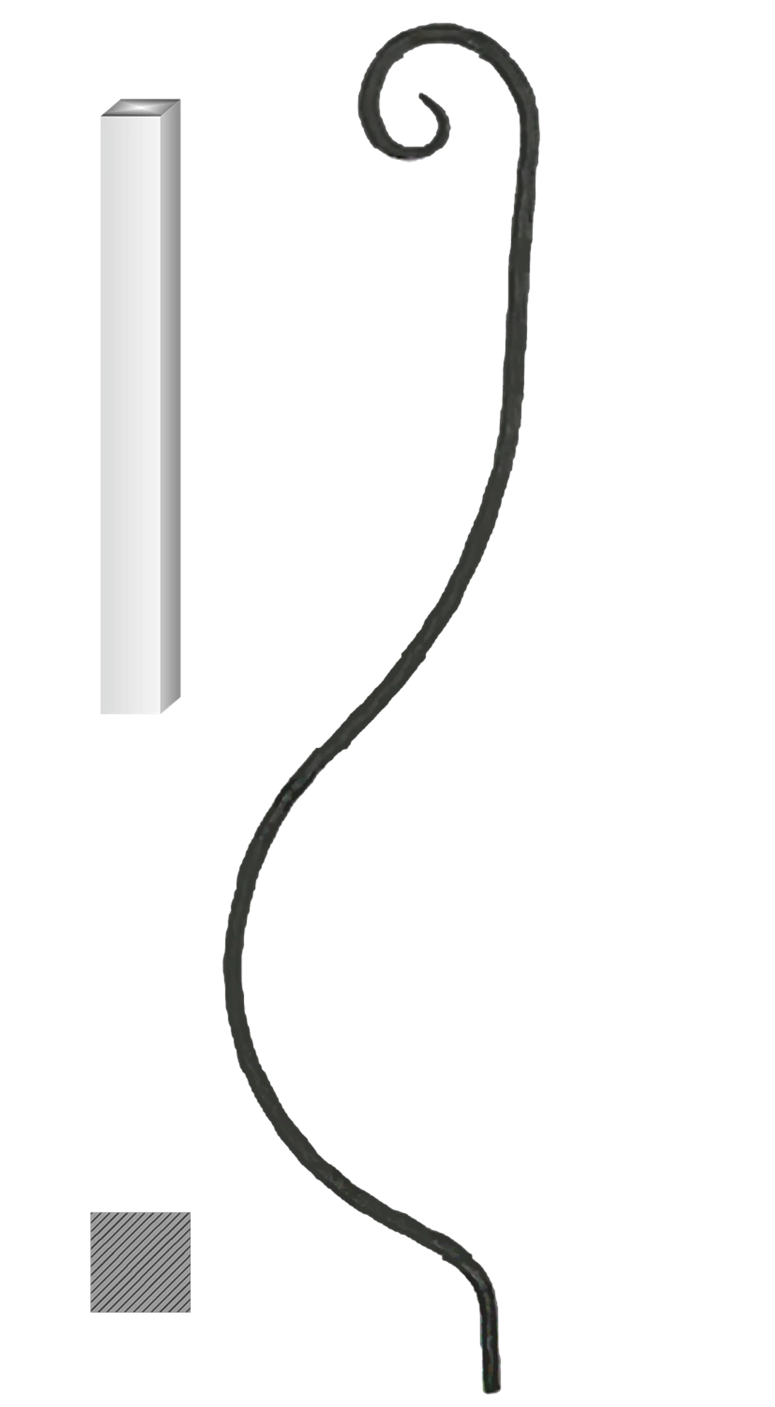 Tyč 12 x 12 mm, 1000 x 220 mm