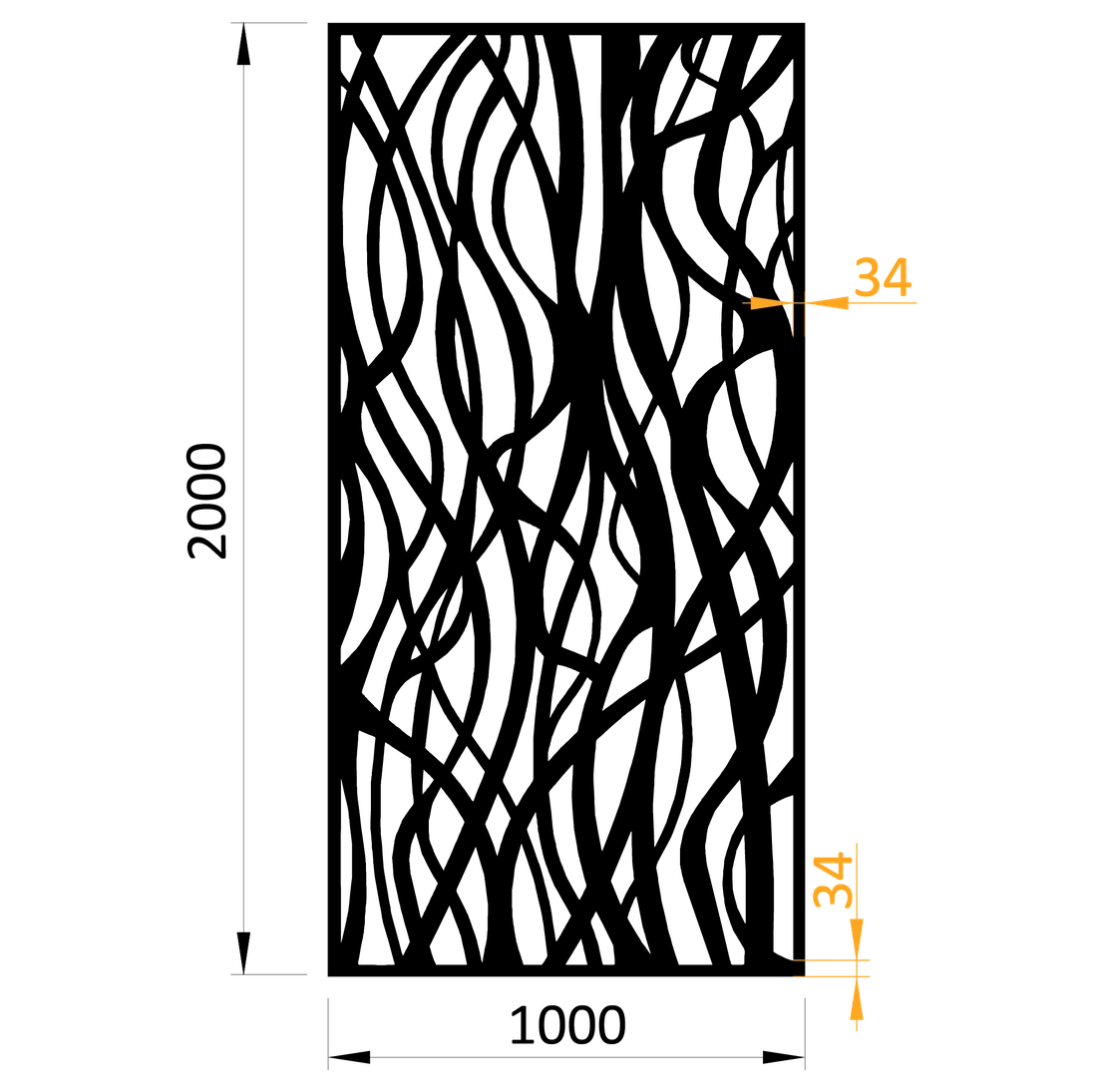 Plech vzor 1264, 1000 x 2000 x 2,5 mm, bez úpravy