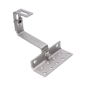 Střešní hák nastavitelný ve třech bodech, vhodný pro vlnité krytiny (betonové nebo pálené tašky). Nerez A2. - slide 0