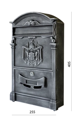 Schránka poštová, 255 x 405 x 90 mm, strieborná patina
