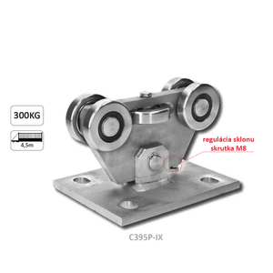 Vozík PICCOLO (67x67mm) pre brány do 300 kg/4,5 m, AISI 304 - slide 1