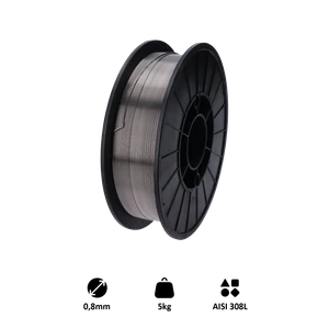 Zvárací drôt, AISI 308L, 0,8 mm, 5 kg, MIG-MAG nerez - slide 0