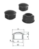Vnútorná krytka guľatá 40x15mm,D-40mm,d1-32mm,d2-39.2mm,H-15mm,R-1.2-2.5mm