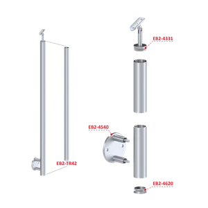 Nerezový sloup, boční kotvení, bez výplně - slide 2