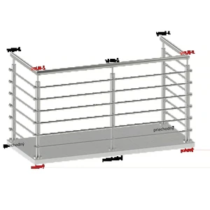 Nerezový stĺp, vrchné kotvenie, 6-radový priechodný - slide 1