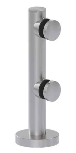 Sloupek na sklo 12 - 20 mm, dvě svorky, broušená AISI 304