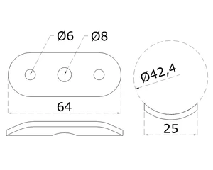 Držák madla ø 42,4 mm narážecí pevný, broušená AISI 316 - slide 5