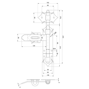 DOPREDAJ Rígeľ ø 16 mm, L = 270 mm, povrch čierny lak - slide 2