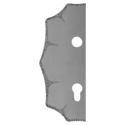 Štít 230x93x3mm s otvory, rozteč 90mm, otvor pro kliku ø 19,5mm, zdobený, levý, pro zámek ZM90/80